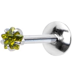 16 Gauge Steel Green Star Gem Labret Monroe