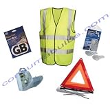 European 5 Piece White GB Emergency Car Travel Kit Essential Items - H4
