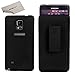 Note 4 Case, Note 4 Holster case, SGM (TM) Hybrid Shell Holster Combo Protective Case with Belt Clip Holster For Samsung Galaxy Note 4 + SGM (TM) Microfiber Cleaning Cloth