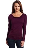 Lilla P Women's Pima Jersey Long Sleeve Shirred Side Cowl Neck Top
