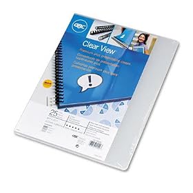 Click here to buy Clear View Premium Plus Covers, 11-1 4 x 8-3 4, Lined Pattern, 25 Pieces Pack by GBC.