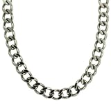 Mens Necklace Chain Link Design Heavy Stainless Steel 316 Polished Finish 19" by Bucasi