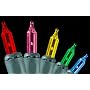 Set of 100 Multi-Color Everglow Mini Christmas Lights With Green Wire