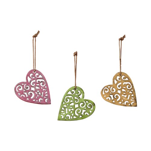 Carved Wood Heart Ornament