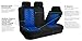 FH-FB071115 Complete Set Travel Master Seat Covers Airbag Ready & Rear Split with Steering Wheel Cover, Seat Belt Pads Blue- Fit Most Car, Truck, Suv, or Van