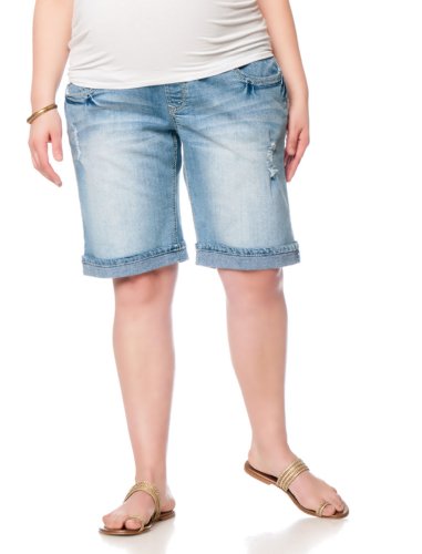 Motherhood Plus Size Secret Fit Belly(r) Embellished Pocket Maternity Bermuda Shorts