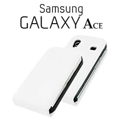 Flip-Case Handy Klapp Tasche Samsung S5830 Galaxy ACE Weiss Schutzh�lle Case Handytasche Etui Cover Schutz H�lle Bag NEU