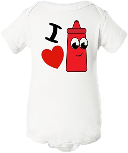 Inktastic Unisex Baby I Heart Ketchup Infant Creeper 6 Months White