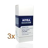 3 x Nivea for Men After Shave Creme Sensitive je 75ml alkoholfrei & duftneutral/ Schützt & beruhigt