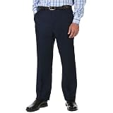 Hickey Freeman Navy Flat Front Canvas Trouser