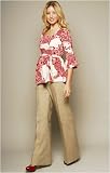 The Olian "Abigail" Lantern Sleeve Maternity/Nursing Print Top