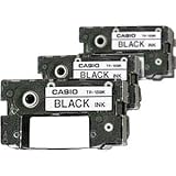  : Casio Black Ribbons for All CW Disc Title Printers, 3 Pack (TR-18BK-3P)