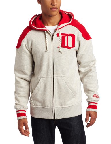 NHL Men's Detroit Red Wings Classics Full Zip Fleece Hood (Grey, Large)
