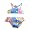 Bathing Babes by Rubbies - Toddler Girls Bikini Bathing Suit, Blue, Multi (Size 3T)