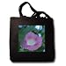 Pink Morning Glory Flower - Black Tote Bag 14w X 14h X 3d
