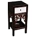 EXP Handmade Asian Furniture - 30" White & Black Wood End Table / Nightstand - Chinese Dragon Design