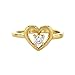 Gold Plated 18K Clear Crystal Heart Love Girl Toddler Kids Children's Ring