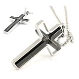 Stainless Steel 360 Degrees Spinning Cross With Cubic Zirconia Center ...