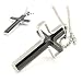 Stainless Steel 360 Degrees Spinning Cross with Cubic Zirconia Center Black Cross Pendant Necklace