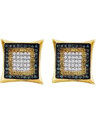 10KT Yellow Gold 0.75 CTW Diamond Micro Pave Earring