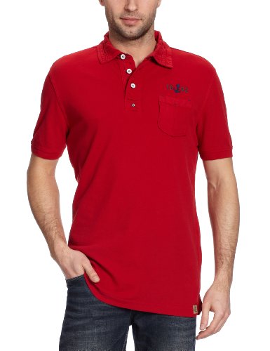 TOM TAILOR Herren Poloshirt 15121090010/fabric mix polo, Gr. 52/54 (XL), Rot (4165) Preisvergleich