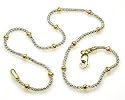 14k Bold Two-tone Saturn Ankle Bracelet