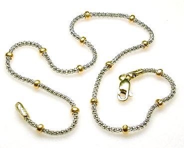14k Bold Two-tone Saturn Ankle Bracelet