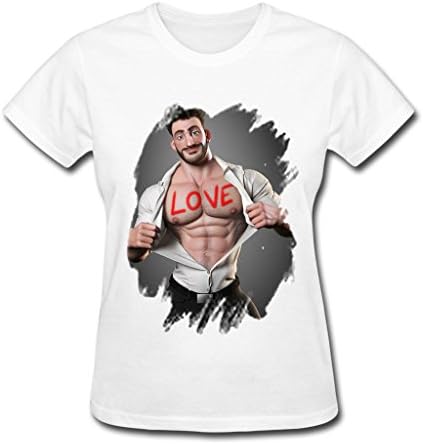 SZMYWH Women's Sexy Naked Male with Love T-shirts - XXXL White