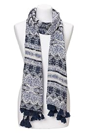 Indigo Collection Lightweight Tile Print Scarf