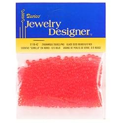 8/0 Glass Seed Beads, Red, 20 Gram Pkg