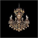 IMAGE OF Schonbek 3656-34TK New Orleans 7 Light Single Tier Chandelier in French Provincial with Swarovski Strass Golden Teak crystal
