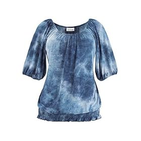 Buy Avenue Plus Size Tye Dyed Designed Peasant Top