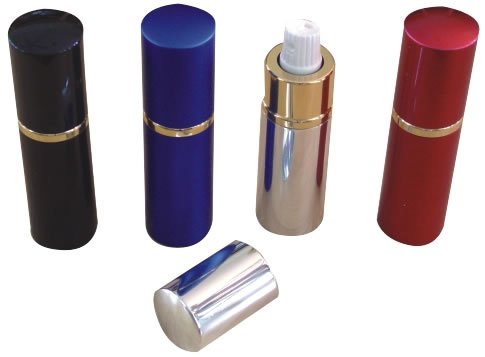 Lipstick Pepper Spray Red Silver Black and Blue
