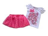 Young Hearts Baby Girl's Scooter Skirt and Top Outfit (12 Months, Pink)