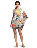 Donna Morgan Women's One Shoulder Caftan Sleeve Jersey Dress with Border, Multi, 16
