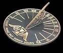 Sundials Bright Black and Brass, 9" diameter