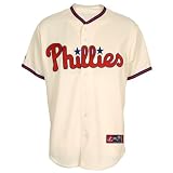 MLB Philadelphia Phillies Adult Short Sleeve 6 Button Synthetic Replica Jersey (Ivory, X-Large)