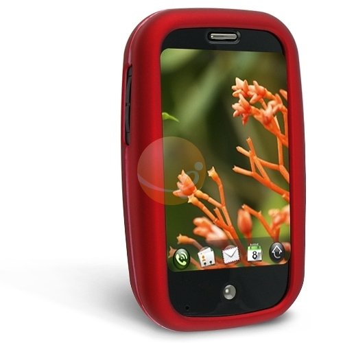 Cell Phone Rubber Feel Red Protective Case Faceplate Cover for Palm PRE