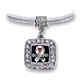 Inspired Silver - Diabetes Awareness - Silver Memory Charm for Women - Square Charm Jewelry Gift with Cubic Zirconia - Women's Charm for Bracelets