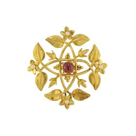Chloe Pin Pendant with Garnet Center by
