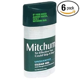Mitchum Anti-Perspirant & Deodorant, Power Gel, Unscented, 2.25 oz (63 g) (Pack of 6)