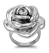 Sterling Silver Ring - Rose - 31mm x 3mm (Sizes 6-9) Sterling Silver Ring - Rose - 31mm x 3mm (Sizes 6-9)