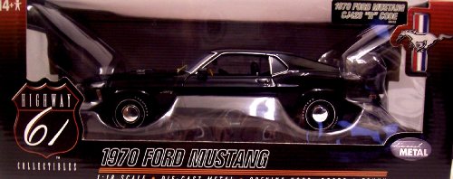 Highway 61 50455 1970 Ford Mustang CJ428 R Code - Raven Black - 1:18 Scale Diecast