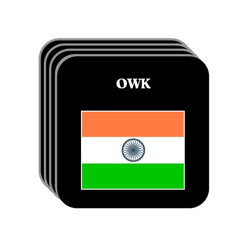 India - "OWK" Set of 4 Mini-Mousepad Coasters