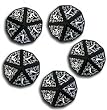 Q-Workshop: 5 Dice Set - Carved Elvish / Elven d10 Dice / Die (Black & White)