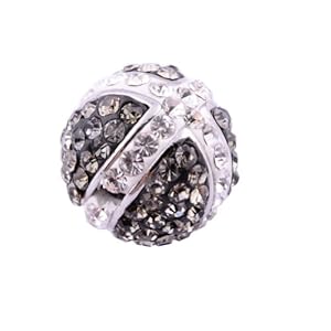 Kadima Swarovski Elements ,Disco Ball ,Shamballa Ball , Lots of 12pcs 15MM Alloy Cross Loose Beads with Black Diamond/Clear Gemstone