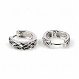 Sterling Silver Huggie Hoop Earrings - Size: 4mm x 13mm