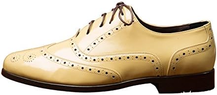 iTailor Men's Handmade Shoes: Dark Cream Wingtip Brogue Shoes