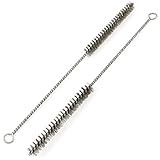 uxcell スチールワイヤーチューブブラシ　鋼線管ブラシ　鋼チューブブラシ　直径12mm　シルバー　2個入　セット