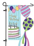 Happy Birthday Sculpted Garden Flag
